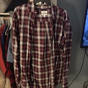 Croft & Barrow Burgundy Plaid Shirt